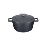 MasterClass Cazuela Pequeña con Tapa 2,5L/20 cm, Aluminio Fundido Ligero, Apta para Horno y Placa de Inducción, Negra
