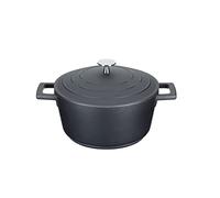 MasterClass Cazuela Pequeña con Tapa 2,5L/20 cm, Aluminio Fundido Ligero, Apta para Horno y Placa de Inducción, Negra
