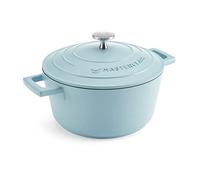 MasterClass Cazuela Pequeña con Tapa 2,5L/20 cm, Aluminio Fundido Ligero, Apta para Horno y Placa de Inducción, Azul Cielo