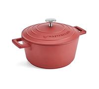 MasterClass Cazuela Pequeña con Tapa 2,5L/20 cm, Aluminio Fundido Ligero, Apta para Horno y Placa de Inducción, Rojo