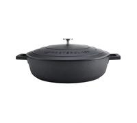 MasterClass Cacerola Poco Profunda con Tapa, Cacerola de Placa a Horno a Mesa, Ultraligera, Óptima Conducción del Calor, 5 Litros, Negro