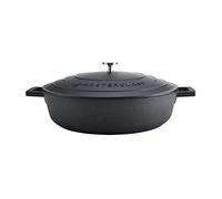 MasterClass Cacerola Poco Profunda con Tapa, Cacerola de Placa a Horno a Mesa, Ultraligera, Óptima Conducción del Calor, 5 Litros, Negro