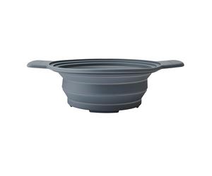 MasterClass Colador y vaporera de silicona todo en uno con asas, resistente al calor, no tóxico, plegable, portátil, para pasta, arroz, verduras, cocinar al vapor, cabe dentro de una cacerola