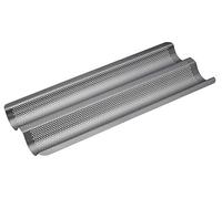 MasterClass Crusty Bake Bandeja perforada para hornear baguettes sin PTFE, PFOA ni BPA, resistente acero al carbono de 1 mm de grosor, 39 x 16,5 cm