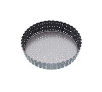 MasterClass Crusty Bake Molde para Quiche Perforado de 18 cm con antiadherente sin PTFE, PFOA ni BPA, robusto acero al carbono de 1 mm de grosor y fondo suelto, estriado