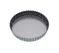 MasterClass Molde para quiche Crusty Bake 20 cm perforado sin PTFE, PFOA ni BPA, fondo suelto, gris