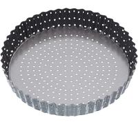 MasterClass Molde para quiche Crusty Bake 20 cm perforado sin PTFE, PFOA ni BPA, fondo suelto, gris