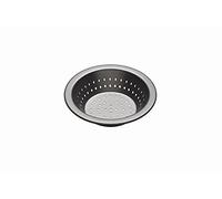 MasterClass Crusty Bake Plato perforado para tartas de 10 cm sin PTFE, PFOA ni BPA , Lata individual redonda de 4 pulgadas, Acero al carbono robusto de 1 mm , Negro