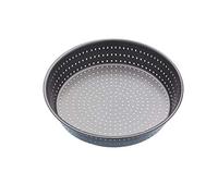 MasterClass Crusty Bake Plato perforado para tartas de 23 cm de profundidad sin PTFE, PFOA ni BPA, resistente acero al carbono de 1 mm de grosor, molde redondo de 9 pulgadas, gris