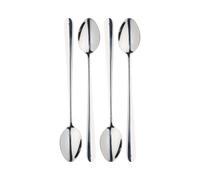 MasterClass Cucharas Latte para Lattes, Helados, Batidos, Acero inoxidable, 12 cm, Juego de 4, Plata