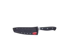 MasterClass Cuchillo Santoku, Cuchillo Santoku Autoafilable de Acero Inoxidable Edgekeeper, 12cm (5"), Envasado en Almeja, Negro