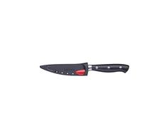 MasterClass Cuchillo Utilitario, Cuchillo de Cocina Pequeño Edgekeeper Acero Inoxidable Autoafilante, 11.5cm (4.5"), Empaquetado en Almeja, Negro