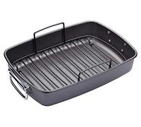 MasterClass Fuente de asar con rejilla, para horno y vitrocerámica, resistente, antiadherente, sin PTFE, PFOA ni BPA, apta para lavavajillas, 20 años de garantía, 40x28cm