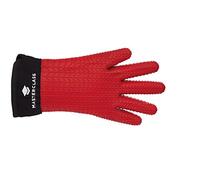 MasterClass Guante de horno de silicona impermeable y resistente al calor con dedos - Rojo