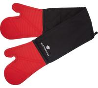 MasterClass Heavy Duty Guantes de Horno Dobles, Silicona/Algodón, Negro/Rojo