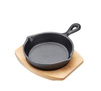 MasterClass KitchenCraft Artesà Sartén Pequeña de Hierro Fundido, Redonda, Medidas 20 x 15 cm - Negro/Beige, 1 L