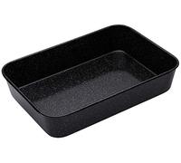 MasterClass Lata de asar de esmalte vítreo, acero de 1 mm apto para inducción con revestimiento resistente a arañazos, grande 40 x 28 cm (15,5 x 11''), negra