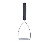 MasterClass Machacador de patatas, Machacador manual de patatas, Acero inoxidable con asas ergonómicas suaves al tacto, 27 cm (''10.6), Negro