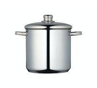 MasterClass Marmita, Marmita de acero inoxidable apta para inducción con tapa, Marmita grande para sopas, guisos y caldos, Pulido espejo, 5,5 litros, Plata