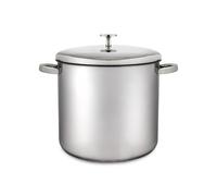 MasterClass Marmita, Marmita de acero inoxidable apta para inducción con tapa, Marmita grande para sopas, guisos y caldos, Pulido espejo, 5,5 litros, Plata