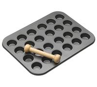 MasterClass Mini Tartaletas con Pisapastas y PTFE, PFOA y BPA Libre de Adherencias, Bandeja para 24 Mini Tartaletas, Acero al Carbono Robusto de 1 mm de Espesor, 35 x 27cm (14 x 11''), Gris