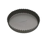 MasterClass Molde antiadherente para tartas y quiches sin PTFE, PFOA ni BPA, robusto de acero al carbono de 1 mm de grosor, acero al carbono estriado, redondo de 23 cm (9''), con funda