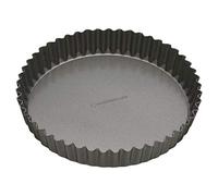 MasterClass Molde Grande para Tarta, Molde Acanalado para Quiche con Base Suelta y Antiadherente sin PTFE, PFOA ni BPA, Robusto Acero al Carbono de 1 mm de Espesor, 30 cm (12 pulgadas) , Gris