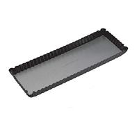 MasterClass Molde para Tarta de Fondo Suelto con PTFE, PFOA y BPA Sin Adherencia, Robusto Acero al Carbono de 1mm de Espesor, 14 x 5 Pulgadas Rectangular Acanalado para Quiche