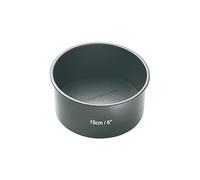 MasterClass Molde para Tartas de 15 cm de profundidad, sin PTFE, PFOA ni BPA, resistente acero al carbono de 1 mm de grosor y fondo suelto, molde redondo pequeño de 6 pulgadas, gris
