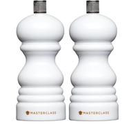 MasterClass Molinillo de Pimienta o Sal con Tapa Intercambiable, Plástico, Blanco, 12 cm (Paquete de 2)