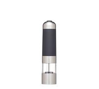 MasterClass Molinillo eléctrico ajustable para sal y pimienta con luz, 22 cm (8,75''), negro/plateado/transparente