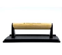 MasterClass Prensa para parrilla de hierro fundido , peso para filetes resistente con mango de madera, prensa para hamburguesas, accesorio para sartén para parrilla y barbacoa, 21 cm