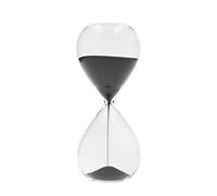 MasterClass Reloj de arena para huevos, Reloj de arena para reloj de arena, Reloj de tres minutos, Reloj de cocina de cristal con arena negra, 8 x 4 cm, 1 unidad