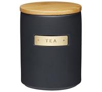 MasterClass Tetera de Gres y Latón con Tapa Hermética de Bambú, 1 L (1.75 pt) - Negra