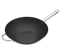 MasterClass Wok Carbon, Antiadherente, Acero al Carbono, Sartén Wok 8 Litros, 35,5cm (14''), Negro