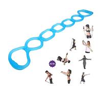 Mastere - Banda elástica de resistencia de 7 anillos, banda Miracle Miles, yoga, estiramiento, brazo, hombros, pies, piernas, glúteos, fitness, gimnasio en casa, banda de terapia física (azul)