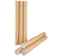 Master'in: tubo de cartón redondo - marrón, diámetro 100 mm, longitud 1230 mm, tapones blancos, paquete de 5 tubos