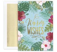 Masterpiece Studios Palm Wishes Warmest Wishes - Tarjetas navideñas en caja, 18 tarjetas/18 sobres con forro de aluminio