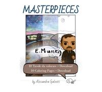 Masterpieces. Edvard Munch: Libro da colorare con tavole disegnate a mano. Include formato A4 stampabile / Bilingual coloring book with shaded hand-drawn plates. Includes printable A4 format