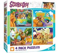 MasterPieces Juego de 4 rompecabezas de 100 piezas para niños, Scooby-Doo! Paquete de 4, 8 x 10 pulgadas