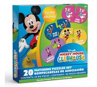 MasterPieces Juegos - Rompecabezas educativos de madera a juego de Disney - Mickey Mouse y sus amigos aprenden colores - Juego para familias y mayores de 3 años