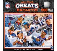 MasterPieces NFL Denver Broncos All-Time Greats - Rompecabezas de 500 piezas, 15 x 21 pulgadas, rompecabezas de fútbol americano de la NFL