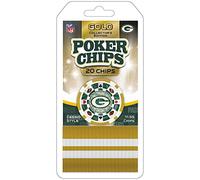 MasterPieces NFL Green Bay Packers GBP3130 fichas de póquer de 20 Piezas, Colores del Equipo, Talla única