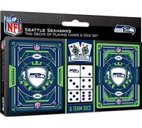 MasterPieces NFL Seattle Seahawks - Juego de 2 cartas y dados