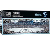 MasterPieces Rompecabezas de 1000 piezas - NHL Seattle Kraken vista panorámica - 13 x 39 pulgadas - Rompecabezas para adultos - Tablero reciclado ecológico