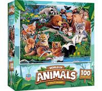 Masterpieces World of Animals Rompecabezas de 100 piezas para nios - Amigos del bosque - 11.5 ""x 15""