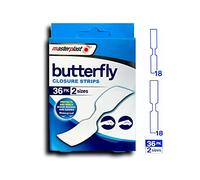 Masterplast - Tirita resistente al agua para vendajes tipo mariposa, 36 unidades