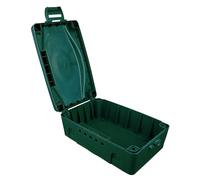 Masterplug Caja eléctrica resistente a la intemperie para exteriores, 345 x 220 x 126,5 mm, color verde