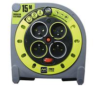 Masterplug - Carrete compacto de 15 metros (h05vv-f 3G1), 220 V, color verde neón