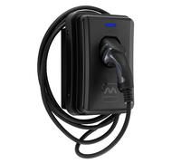 Masterplug Estación de Carga EV de Pared para Vehículos Eléctricos Tipo 2, Cargador Coche Eléctrico con Cable de 5m y Función de Fija Automático, Monofásico, Modo 3, RFID, IP65, 7.4kW, 32A, EVCM3BT7BR